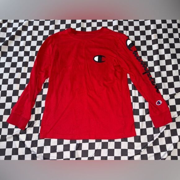 Red long sleeve championship shirt size small (7-8) - Picture 1 of 2